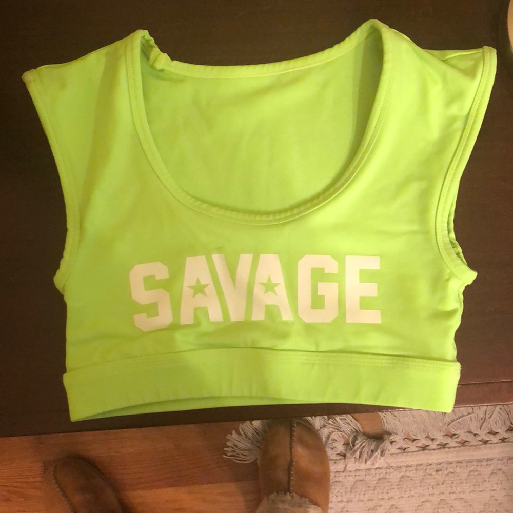 Savage barbell crop tee/sports bra.